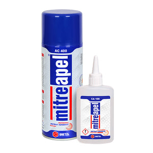 CA100 + AC400 Mitreapel Instant Adhesive Set 100 Gr+400 Ml