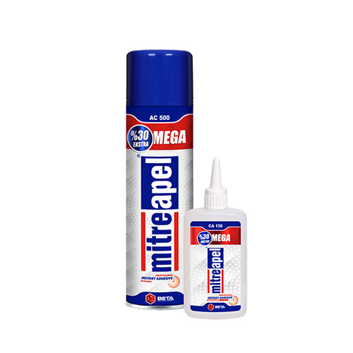 CA130 + AC500 Mitreapel Instant Adhesive Set 130 Gr+500 Ml